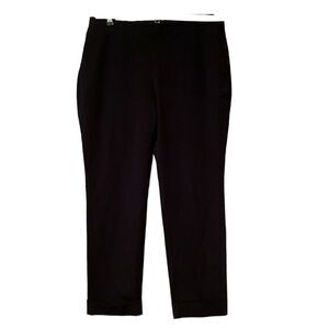 J Jill Black Bi Stretch Trouser Cuffed Cropped Pant Size 8 Pull On
